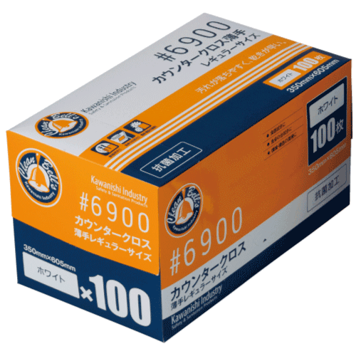 6900 カウンタークロス薄手レギュラーサイズ 100枚入｜食品関連 