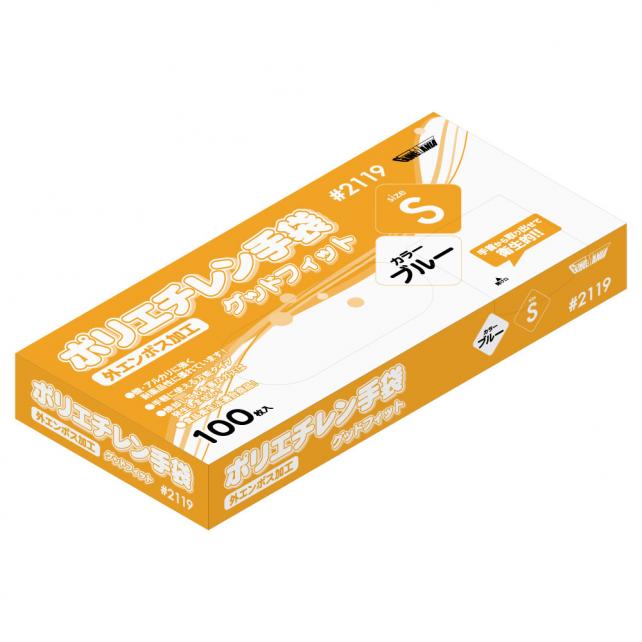 ポリエチレン手袋 M 100枚×60箱 #2119 業務用 2119 ポリエチレン手袋 グッドフィット 100枚入｜各種作業用品
